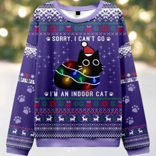 Sorry I’m an Indoor Cat Ugly Christmas Sweater