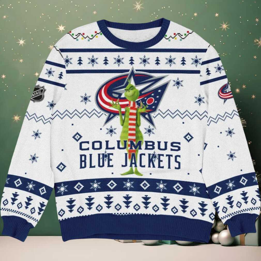 Special Release Columbus Blue Jackets NHL Ugly Sweater All Over Prints Christmass, hoodie, sweater, long sleeve and tank top Columbus Blue Jackets Ugly Christmas Sweater fan wearing