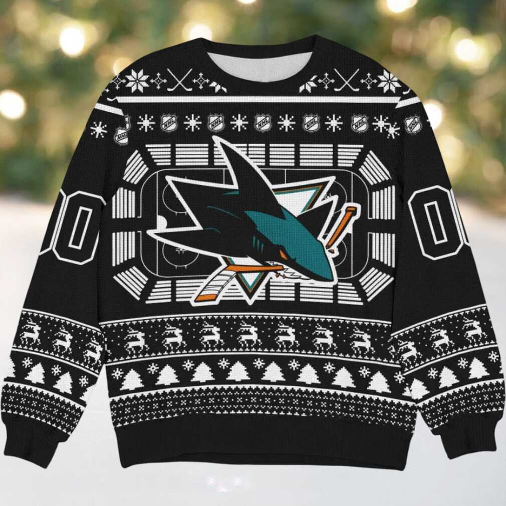 Special Release San Jose Sharks NHL Ugly Sweater All Over Prints Christmas, hoodie, sweater, long sleeve and tank top San Jose Sharks Ugly Christmas Sweater Front