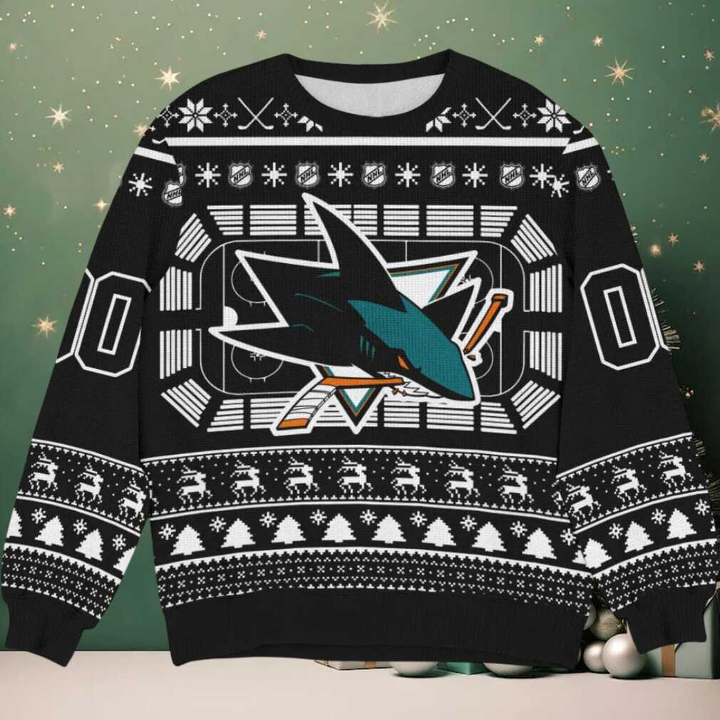 Special Release San Jose Sharks NHL Ugly Sweater All Over Prints Christmas, hoodie, sweater, long sleeve and tank top San Jose Sharks Ugly Christmas Sweater Back