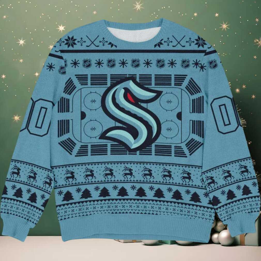 Special Release Seattle Kraken NHL Ugly Sweater All Over Prints Christmas, hoodie, sweater, long sleeve and tank top Seattle Kraken Christmas Sweater in action