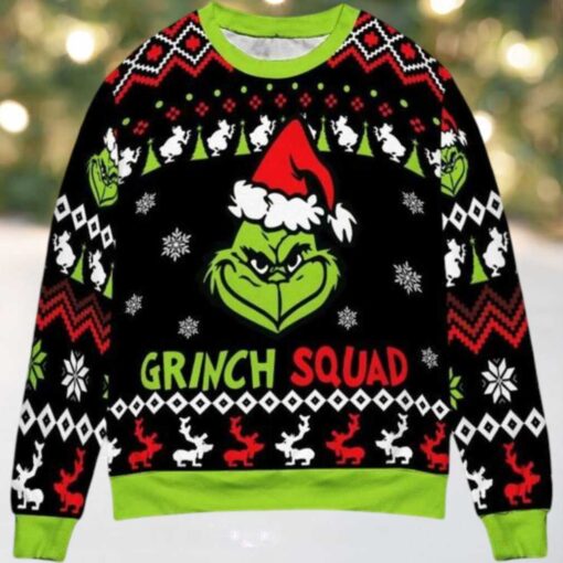 Squad The Grinch 3D Ugly Christmas Sweater