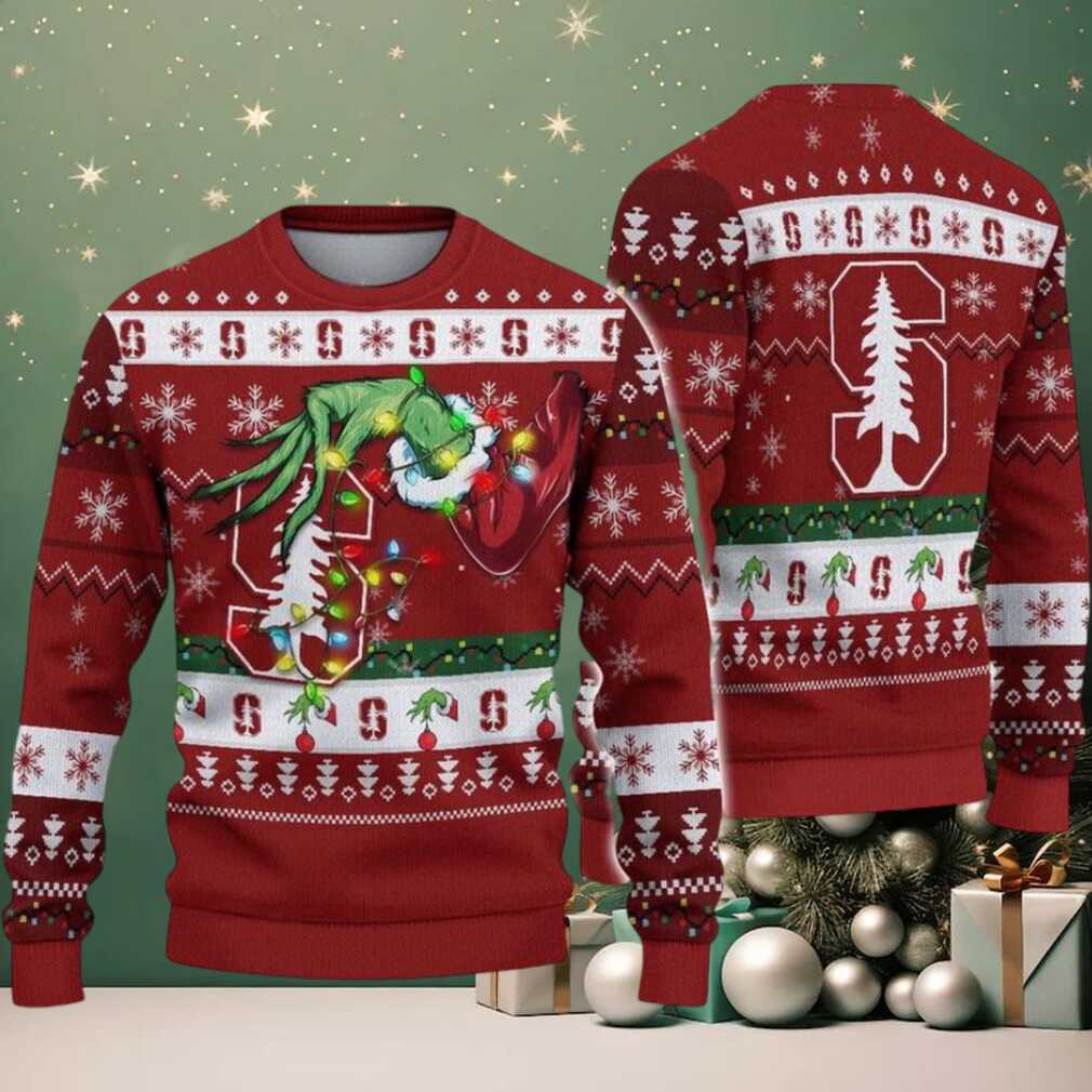 Stanford Cardinal Merry Christmas Grinch Hand NCAA Ugly Christmas Sweater Stanford Cardinal Merry Christmas Grinch Hand NCAA Ugly Christmas Sweater
