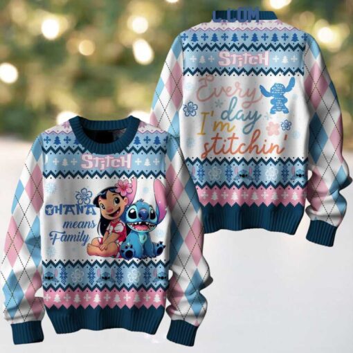 Stitch Ohana Means Family Let’s Stitch Christmas Ugly Sweater