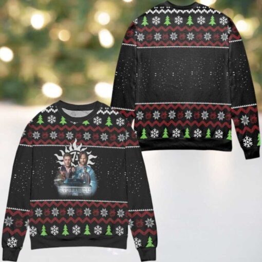 Supernatural The Movie Snowflake Ugly Christmas Sweater Black