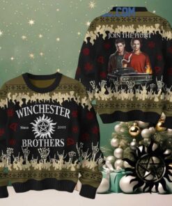 Supernatural Winchester Brothers Saving People The Family Ugly Sweater