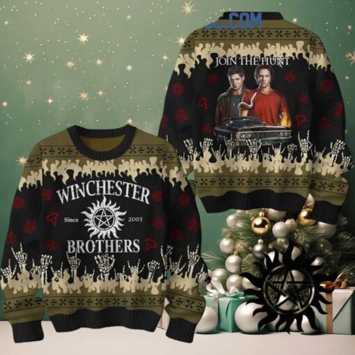 Supernatural Winchester Brothers Saving People The Family Ugly Sweater