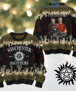 Supernatural Winchester Brothers Saving People The Family Ugly Sweater