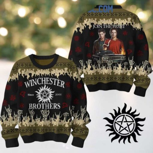 Supernatural Winchester Brothers Saving People The Family Ugly Sweater