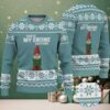 Light Gray and Green Nordic Pattern “Merry Krampus with Naughty Child” Ugly Christmas Sweater Light Gray and Green Nordic Pattern “Merry Krampus with Naughty Child” Ugly Christmas Sweater