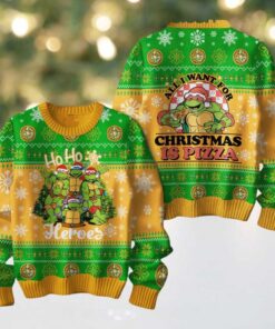 Teenage Mutant Ninja Turtles All I Want For Christmas Is Pizza Ugly Sweater