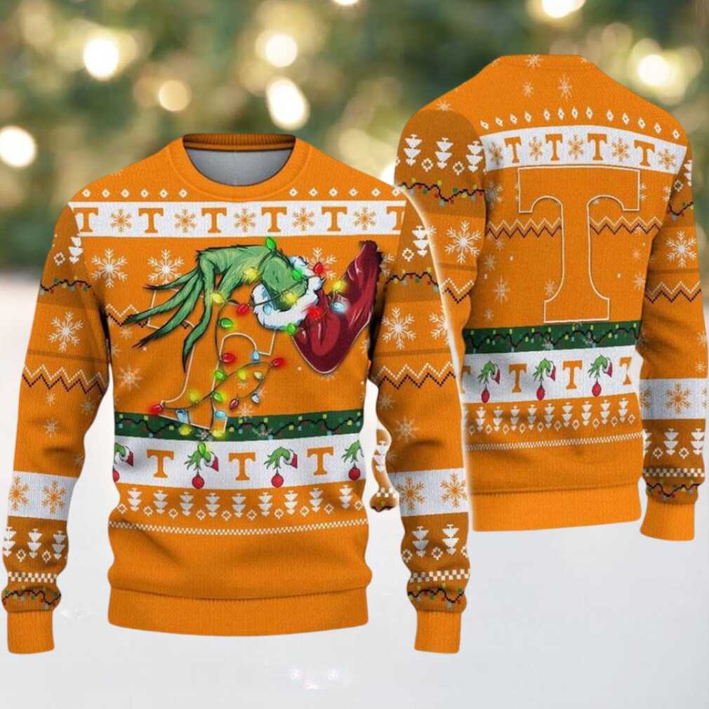 Tennessee Volunteers Merry Christmas Grinch Hand NCAA Ugly Christmas Sweater Tennessee Volunteers Merry Christmas Grinch Hand NCAA Ugly Christmas Sweater
