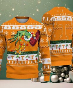 Tennessee Volunteers Merry Christmas Grinch Hand NCAA Ugly Christmas Sweater