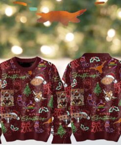 Texas Longhorns Merry 2024 Christmas Hook ‘Em Horn Neon Sign Ugly Sweater