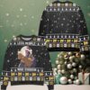 Scarface 1983 Film Pine Tree Snowflake Pattern Ugly Christmas Sweater Black