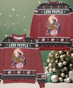 Thanos Less People More Dr Pepper Snowflake Ugly Christmas Sweater Red
