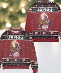 Thanos Less People More Dr Pepper Snowflake Ugly Christmas Sweater Red