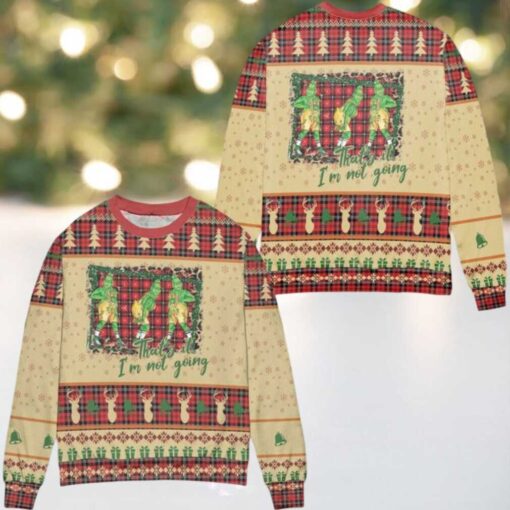 Thats It Im Not Going Grinch Disney Plaid Pattern Ugly Christmas Sweater