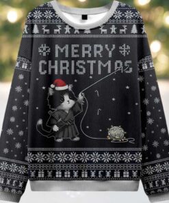 The Cat’s Christmas String Pull Ugly Christmas Sweater
