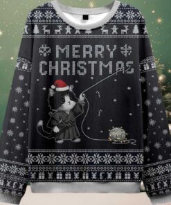 The Cat’s Christmas String Pull Ugly Christmas Sweater
