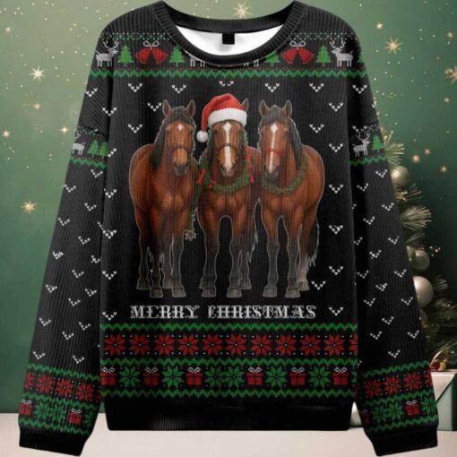 The Christmas Horse Is Looking At You Ugly Christmas Sweater