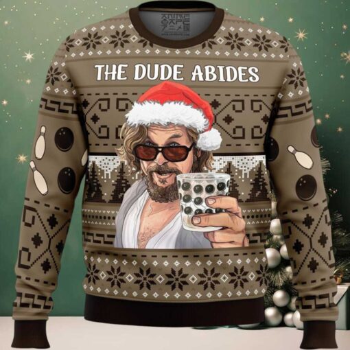 The Dude Abides The Big Lebowski Ugly Christmas Sweater
