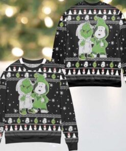 The Grinch And Snoopy Ugly Christmas Sweater Black