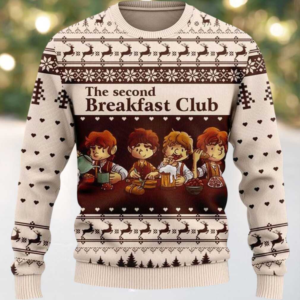The Second Breakfast Ugly Christmas Sweater, hoodie, sweater, long sleeve and tank top The Second Breakfast Ugly Christmas Sweater Back