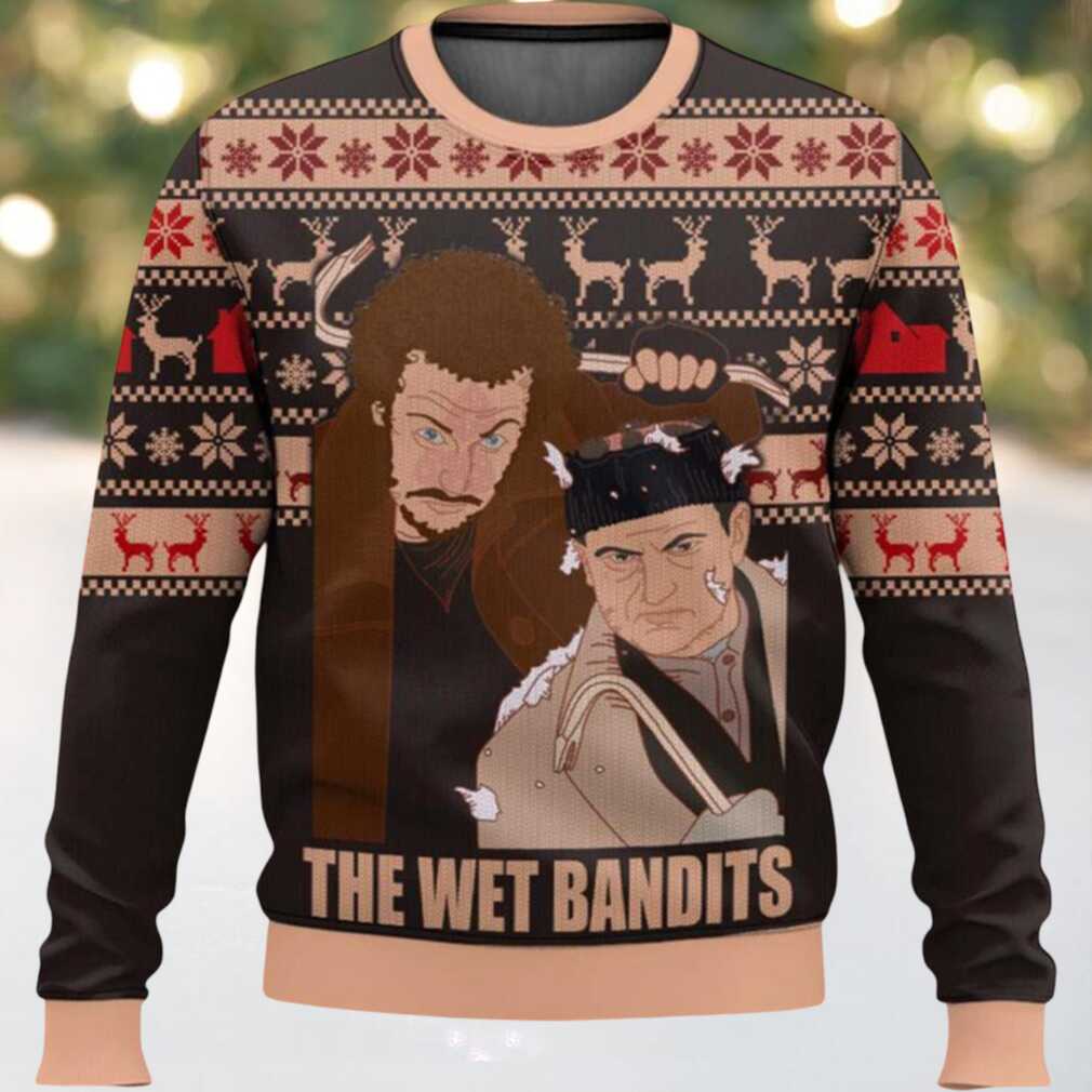 The Wet Bandits Ugly Christmas Sweater, hoodie, sweater, long sleeve and tank top The Wet Bandits Ugly Christmas Sweater Back