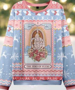 The Zero Of Fucks Tarot Ugly Christmas Sweater