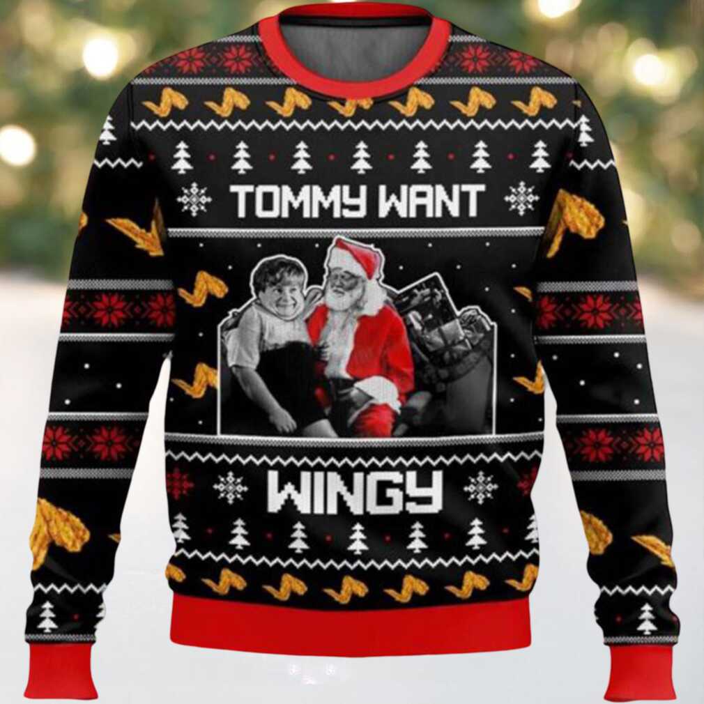 Tommy Want Wingy Ugly Christmas Sweater, hoodie, sweater, long sleeve and tank top Tommy Want Wingy Ugly Christmas Sweater Back