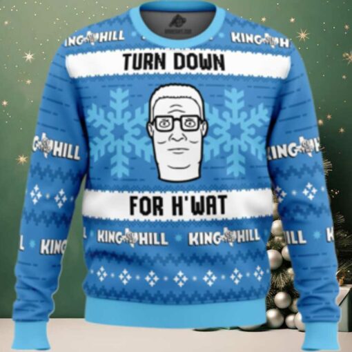 Turn Down For H’wat King of The Hill Ugly Christmas Sweater