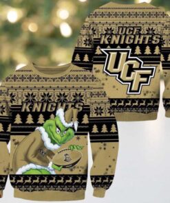 UCF Knights Grinch Custom Name NCAA Ugly Christmas Sweater