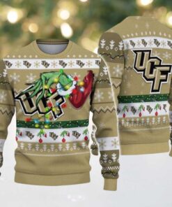 UCF Knights Merry Christmas Grinch Hand NCAA Ugly Christmas Sweater