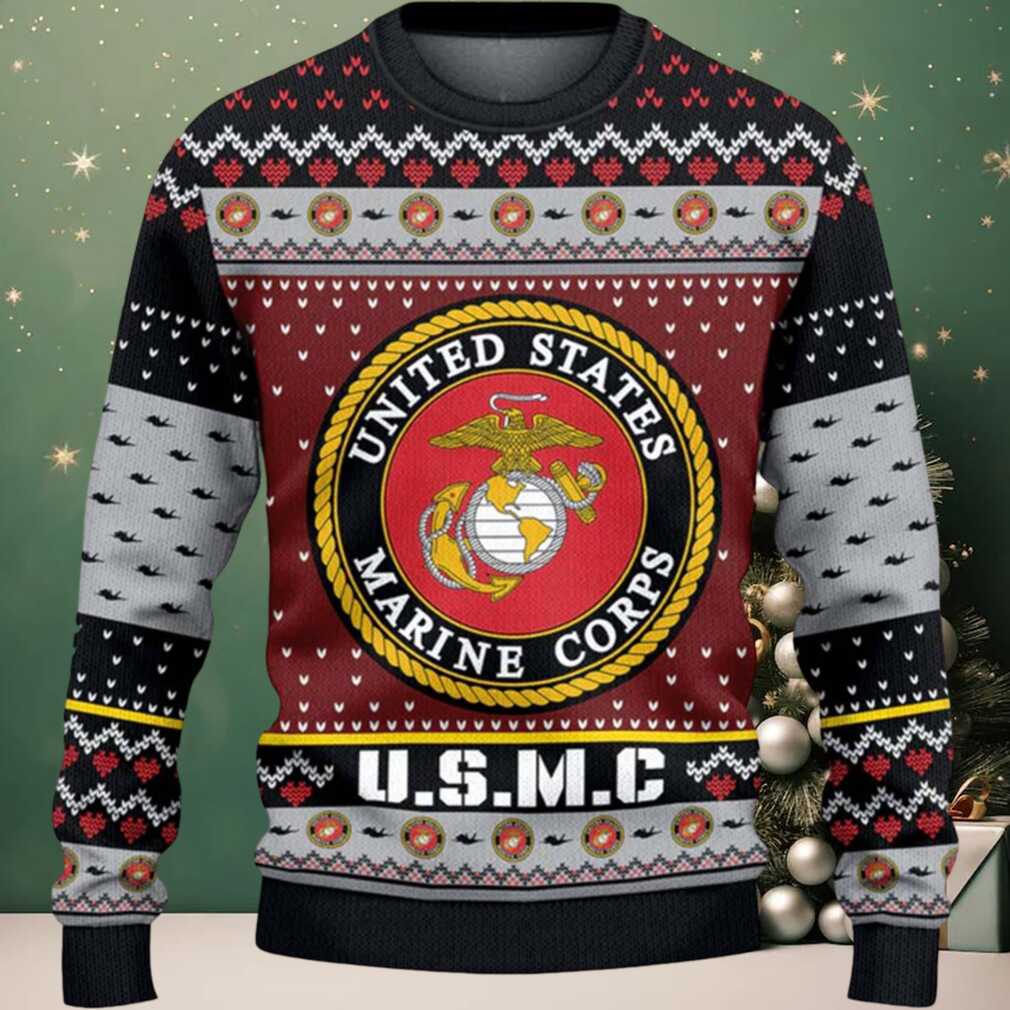 US Marine 250th Years Of Service Ugly Christmas Sweater US Marine 250th Years Of Service Ugly Christmas Sweater