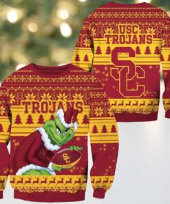 USC Trojans Grinch Custom Name NCAA Ugly Christmas Sweater