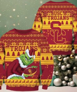 USC Trojans Grinch Custom Name NCAA Ugly Christmas Sweater