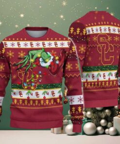 USC Trojans Merry Christmas Grinch Hand NCAA Ugly Christmas Sweater