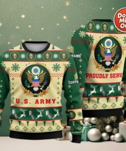 Us Army Proudly Served Veterans Ugly Christmas Sweater