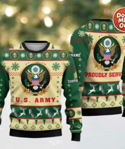 Us Army Proudly Served Veterans Ugly Christmas Sweater