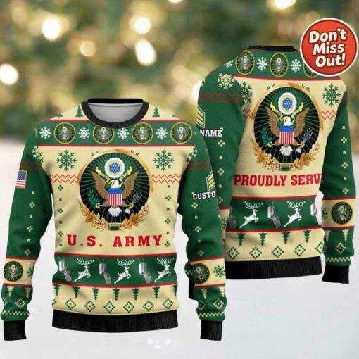 Us Army Proudly Served Veterans Ugly Christmas Sweater