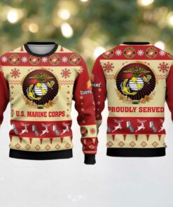 Us Marine Corps Veterans Proudly Served Ugly Christmas Sweater