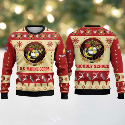Us Marine Corps Veterans Proudly Served Ugly Christmas Sweater
