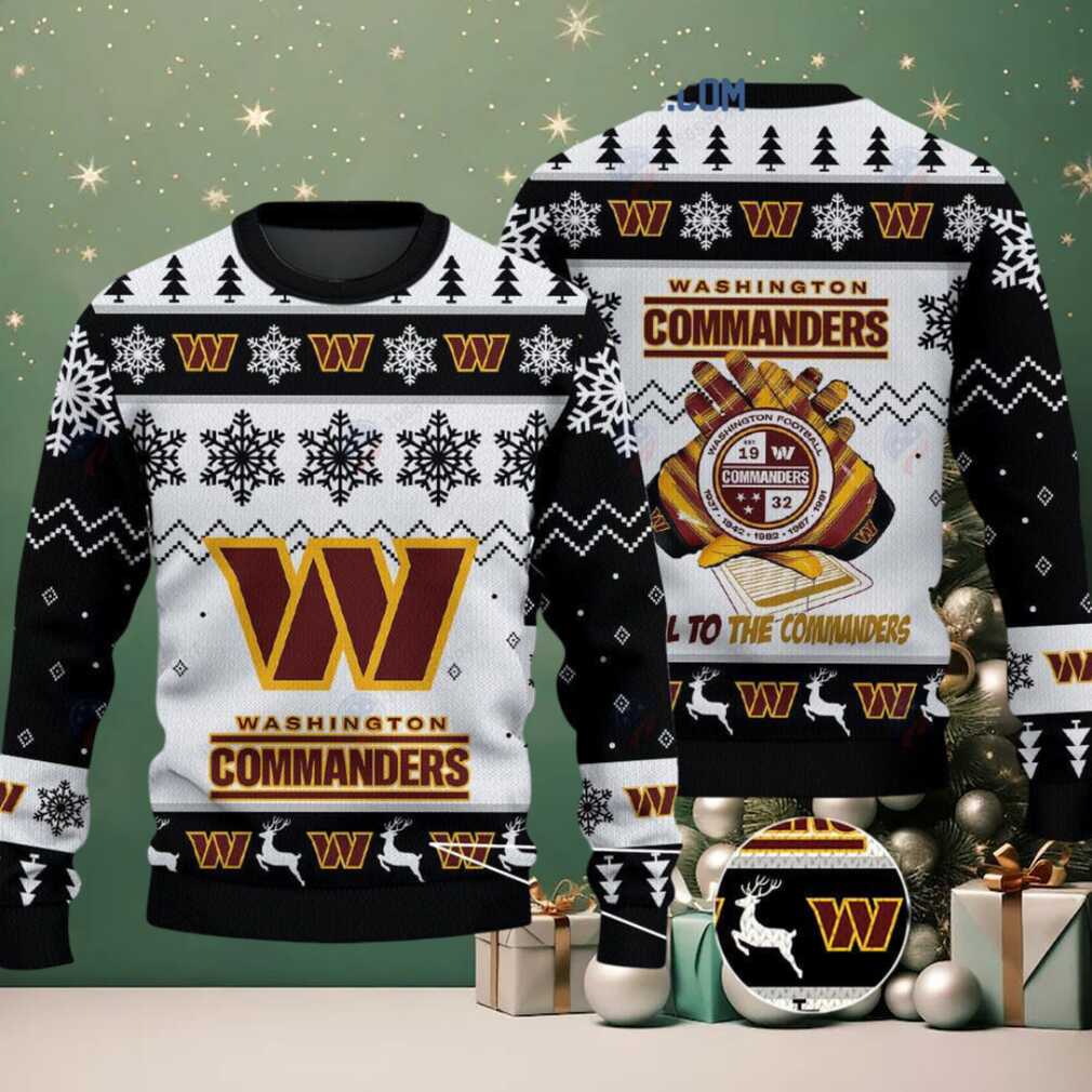 Washington Commanders Hail To The Commanders Christmas Ugly Sweater Washington Commanders Hail To The Commanders Christmas Ugly Sweater