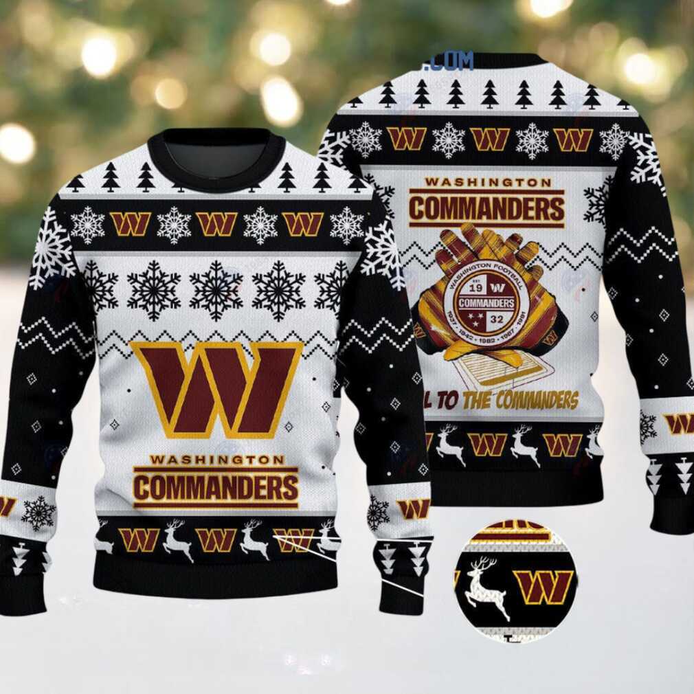 Washington Commanders Hail To The Commanders Christmas Ugly Sweater Washington Commanders Hail To The Commanders Christmas Ugly Sweater