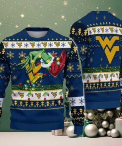 West Virginia Mountaineers Merry Christmas Grinch Hand NCAA Ugly Christmas Sweater