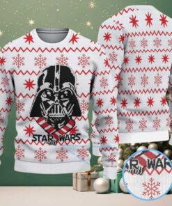 White Red Snowflake Pattern Darth Vader Star Wars Ugly Christmas Sweater