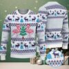 White Ugly Christmas Sweater with Red Snowflake Pattern Featuring Nurse Holiday