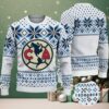 Black Ugly Christmas Sweater with Snowflake Pattern Featuring Santa Riding Dinosaur