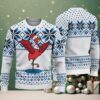 Maroon Ugly Christmas Sweater with Reindeer and Snowflake Pattern Featuring Chivas Logo